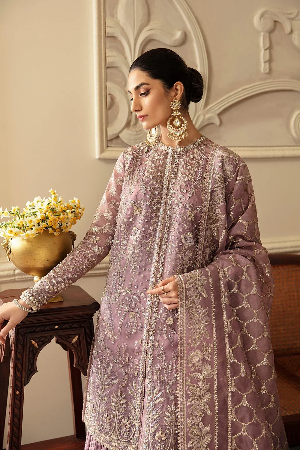 03-Piece Embroidered Organza Suit | Ready To Wear