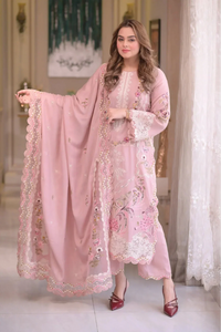 03-Piece Lawn Suit With Embroidery - Ready To Wear