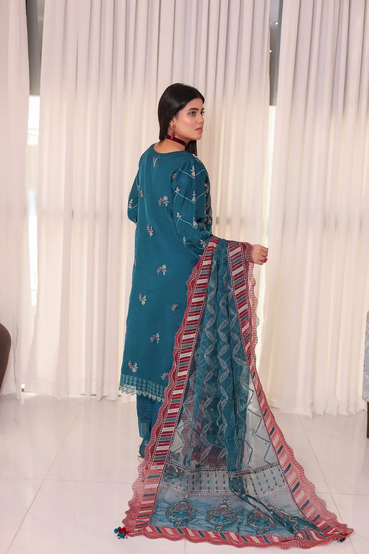 3 Piece Organza Suit-Ready To Wear