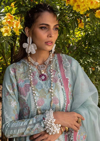 Dusty Aqua - Embroidered Chikankari Lawn Suit | Ready To Wear