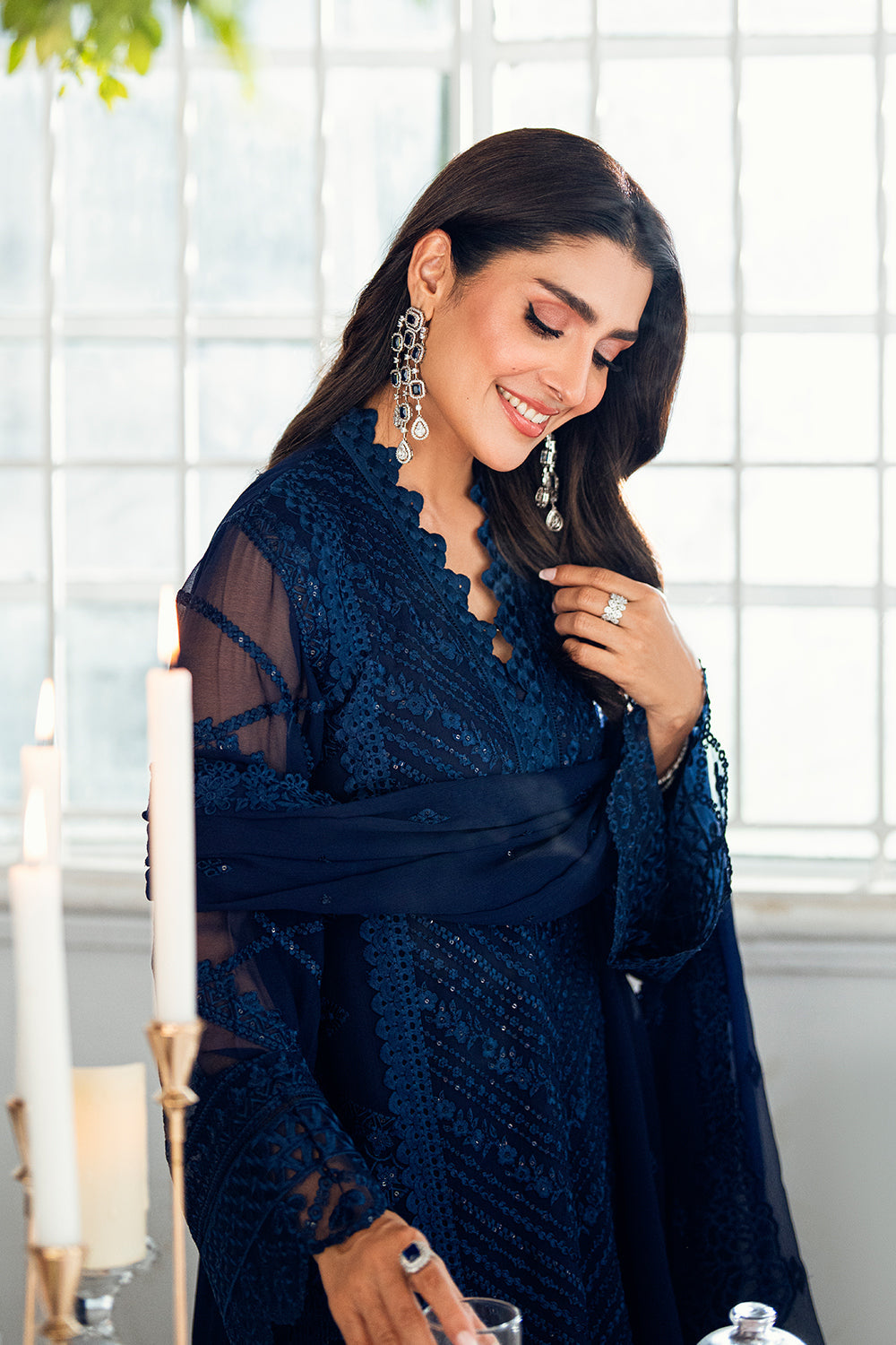 3 Piece Stitched Luxury Chiffon Dress - Ready To Wear