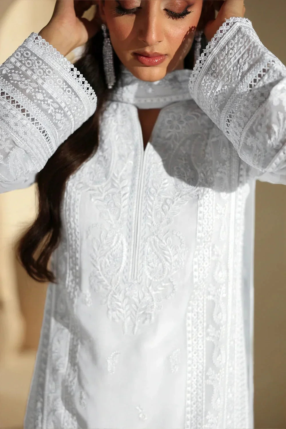 03-Piece Pure Chiffon Suit With Embroidery - Ready To Wear