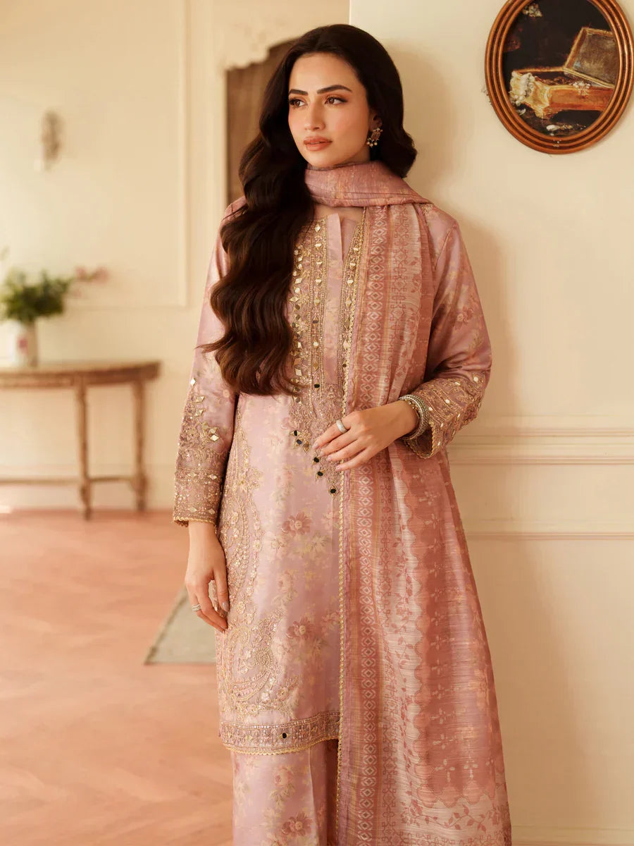 03-Piece Lawn Suit With Embroidery - Ready To Wear