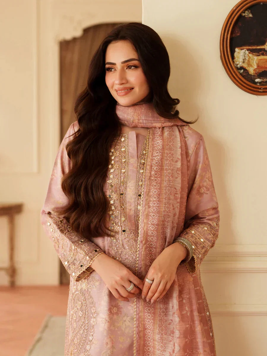 03-Piece Lawn Suit With Embroidery - Ready To Wear