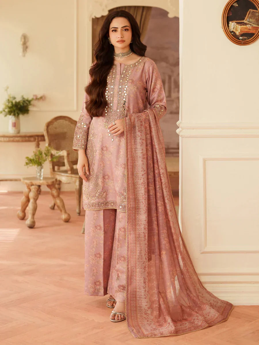 03-Piece Lawn Suit With Embroidery - Ready To Wear