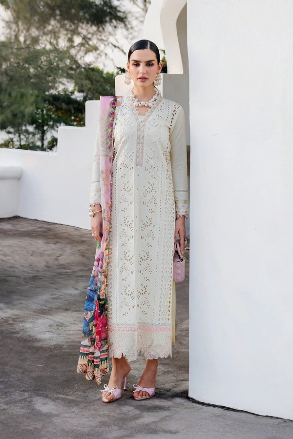 03-Piece Lawn Suit With Embroidery - Ready To Wear