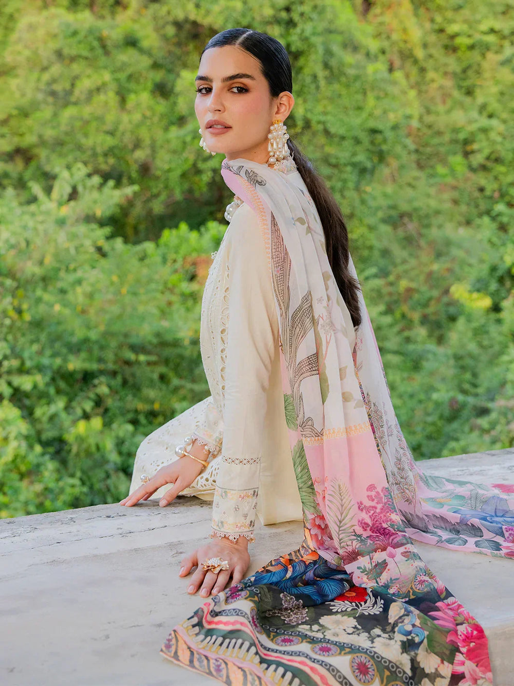 03-Piece Lawn Suit With Embroidery - Ready To Wear
