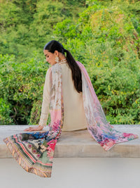 03-Piece Lawn Suit With Embroidery - Ready To Wear