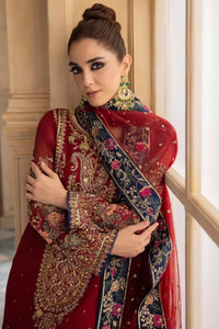 Maroon & Navy Royale - Embroidered Chiffon Suit | Ready To Wear