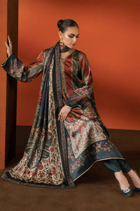 Charcoal Maroon - 3 Piece Printed Lawn Suit | Ready To Wear