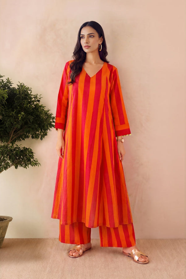 MIA - PINK ORANGE KURTA SET