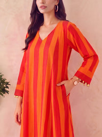 MIA - PINK ORANGE KURTA SET