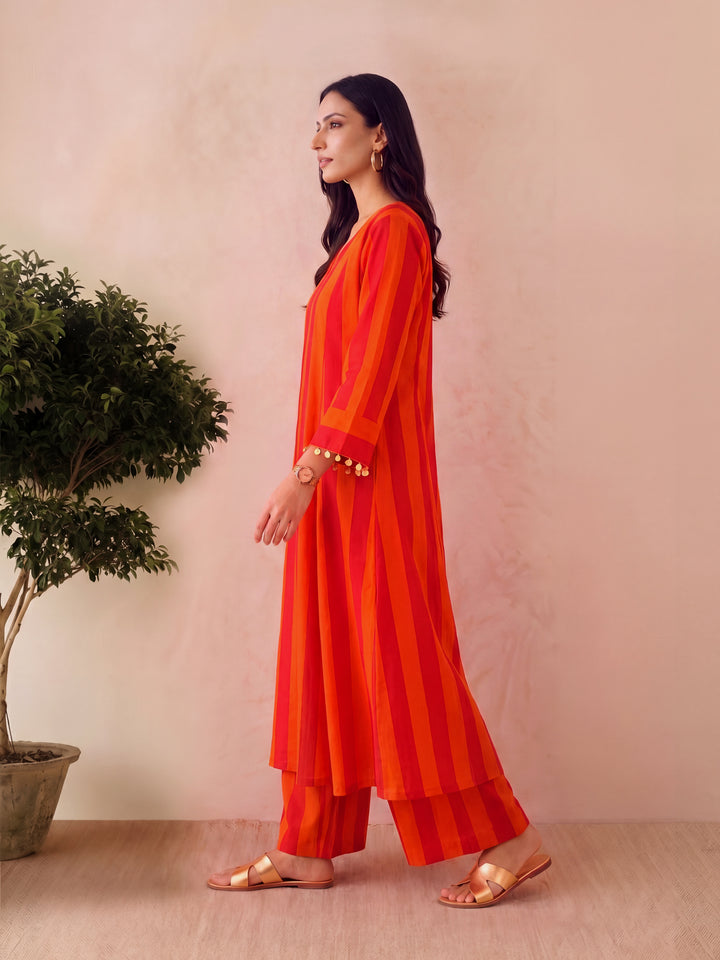 MIA - PINK ORANGE KURTA SET