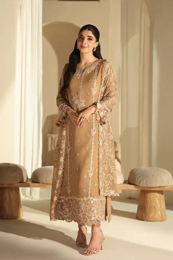 03-Piece Pure Chiffon Suit With Embroidery - Ready to Wear
