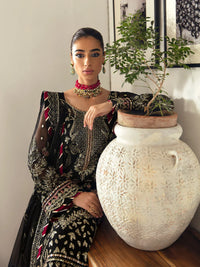 Midnight Gold - Embroidered Chiffon Suit | Ready To Wear
