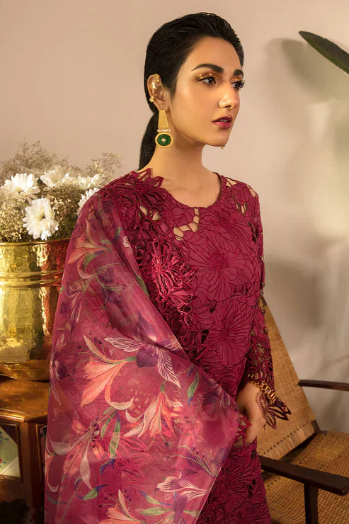03-Piece Suit With Chikankari Embroidery - Ready To Wear