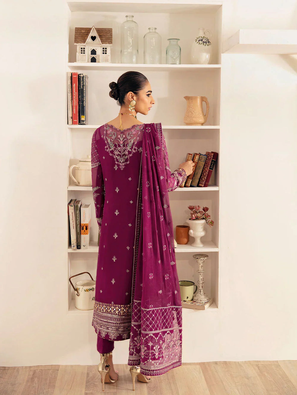 Royal Plum - 3 Piece Embroidered Suit | Ready To Wear