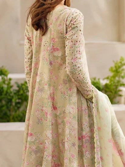 03-Piece Printed Lawn Suit With Embroidery - Ready To Wear