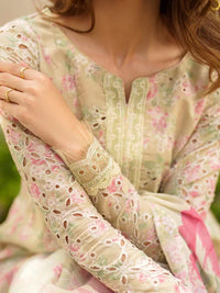 03-Piece Printed Lawn Suit With Embroidery - Ready To Wear
