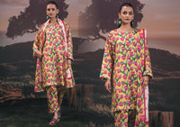 3 Piece Stitched Lawn Suit - Ready To Wear