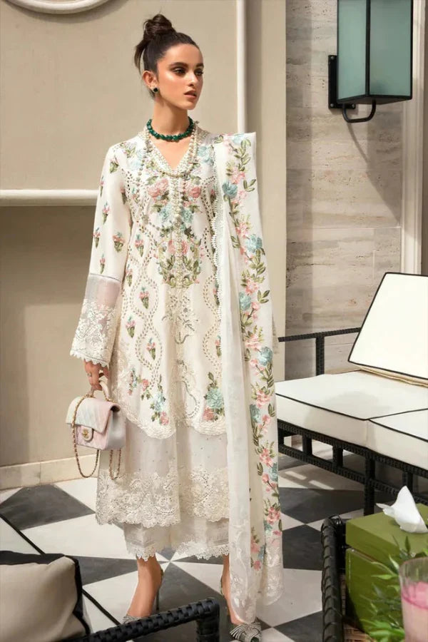 03-Piece Lawn Suit With Embroidery - Ready To Wear