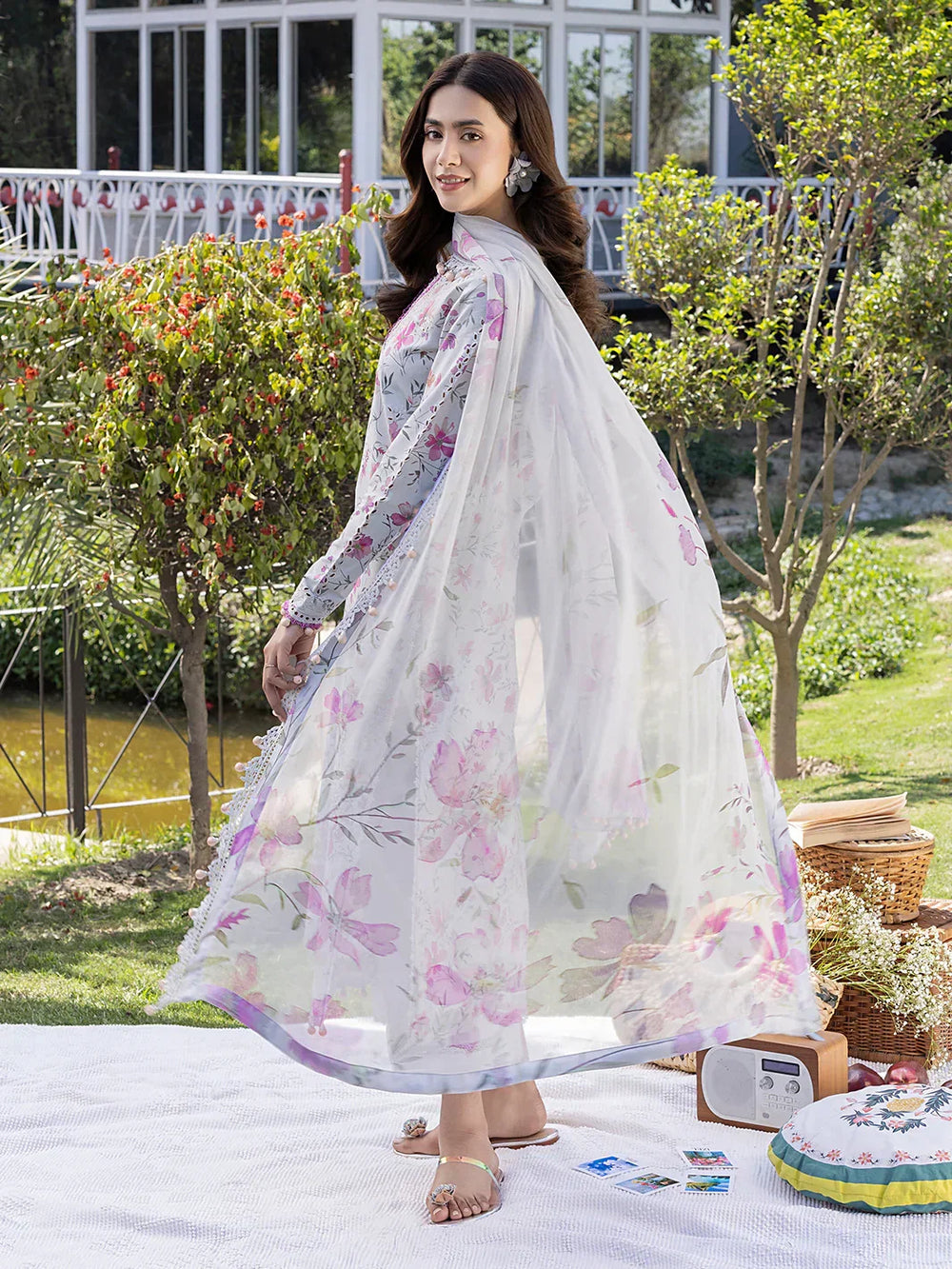03-Piece Printed Lawn Suit - Ready To Wear