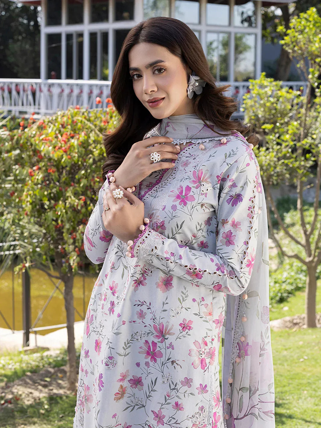 03-Piece Printed Lawn Suit - Ready To Wear