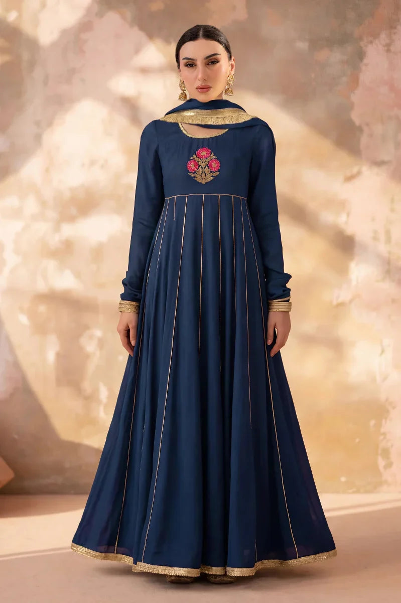 TANIA - NAVY PISHWAS SET