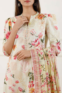 3 Piece Stitched Lawn Suit - Ready To Wear
