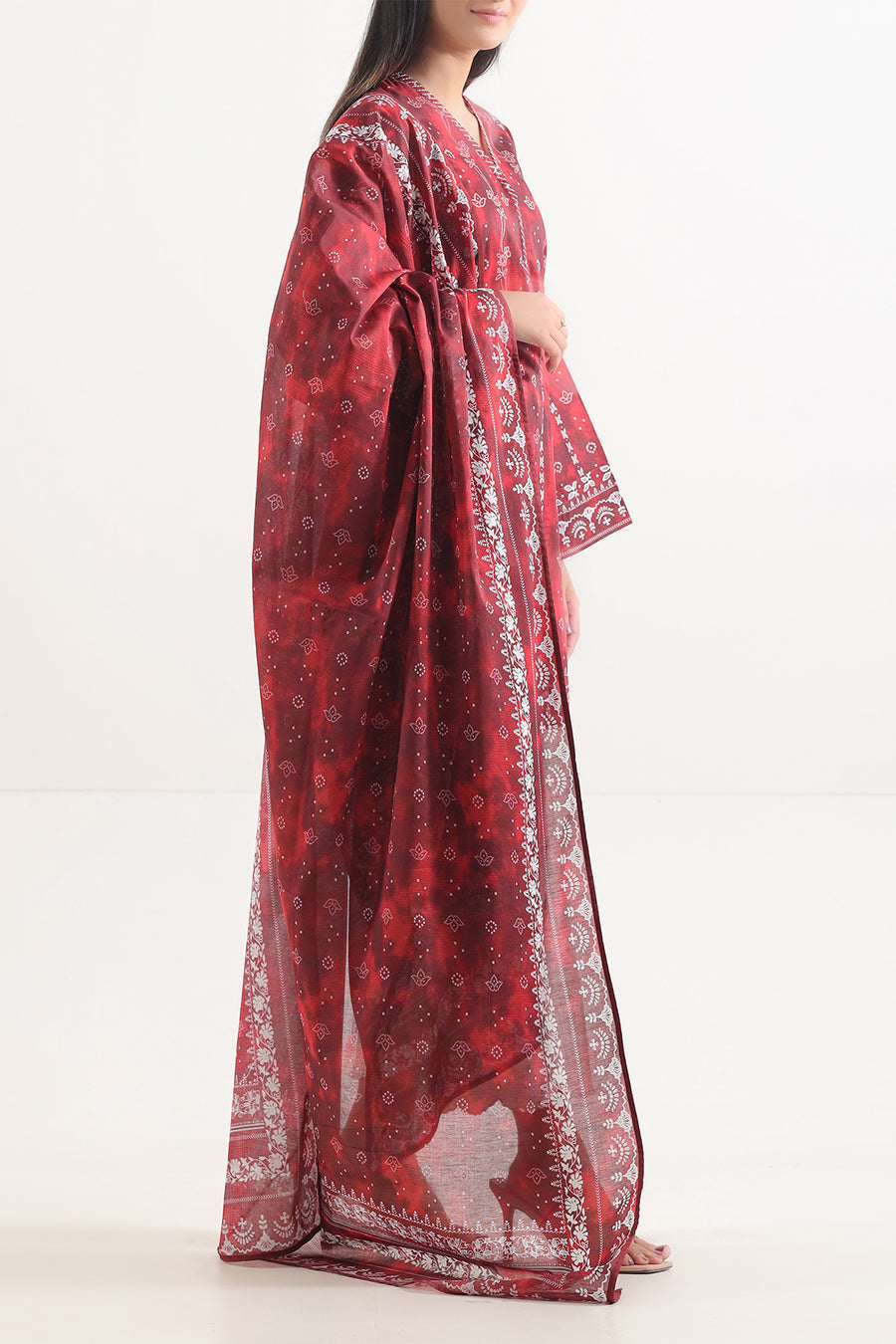 3 Piece Stitched Lawn Suit - Ready To Wear