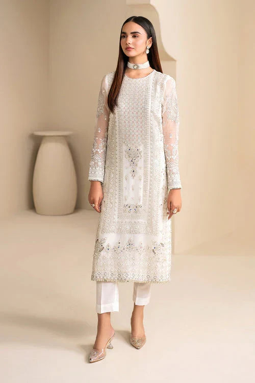 03-Piece Chiffon Suit With Embroidery - Ready To Wear