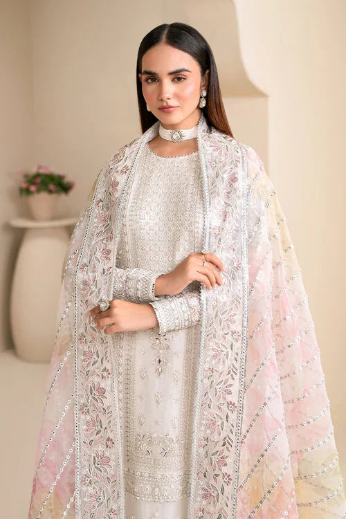 03-Piece Chiffon Suit With Embroidery - Ready To Wear