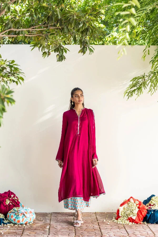 Rania - Plum Kurta Set