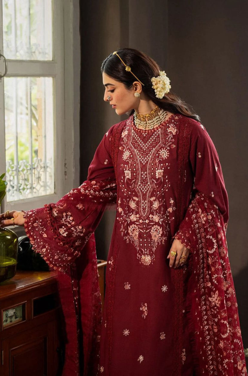 Designer Suit Premium Luxury Embroidered Chiffon - 3 PC Ready To Wear