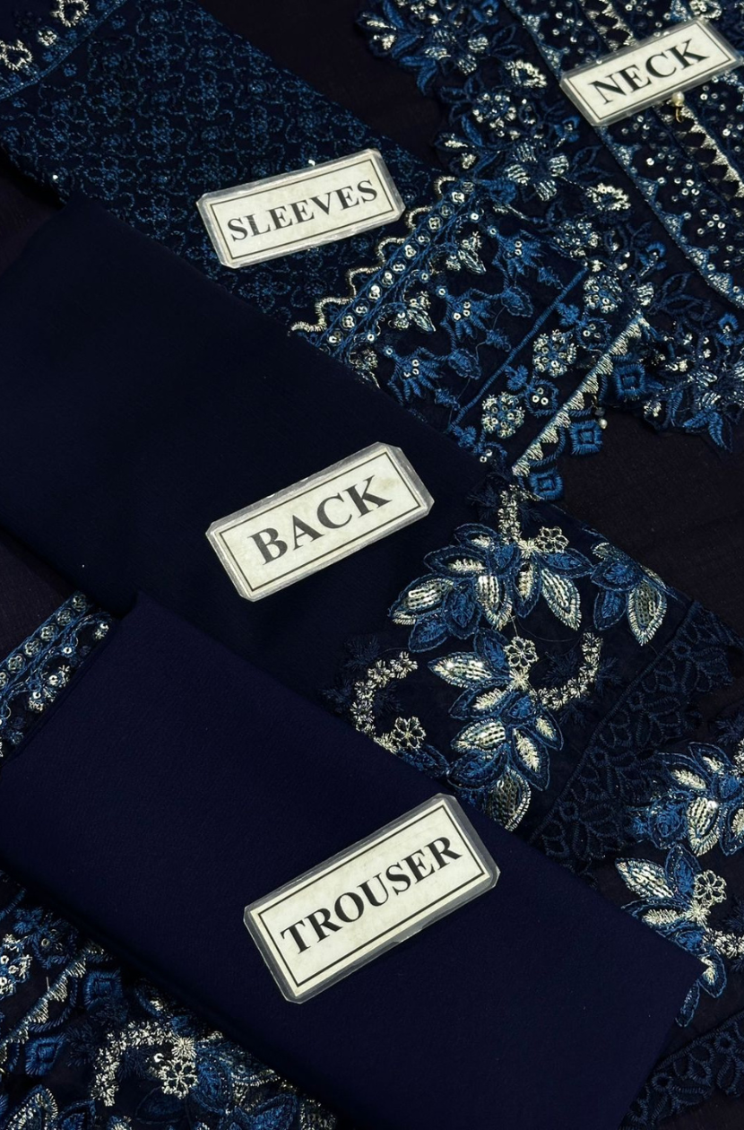 3-piece Suit Embroidered Chiffon Shirt Ready To Wear