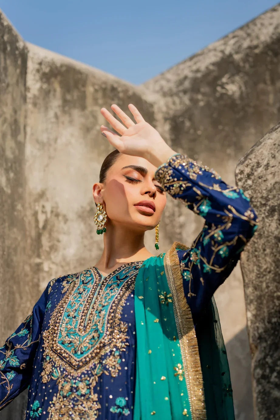 03-Piece Chiffon Suit With Heavy Embroidery - Ready To Wear