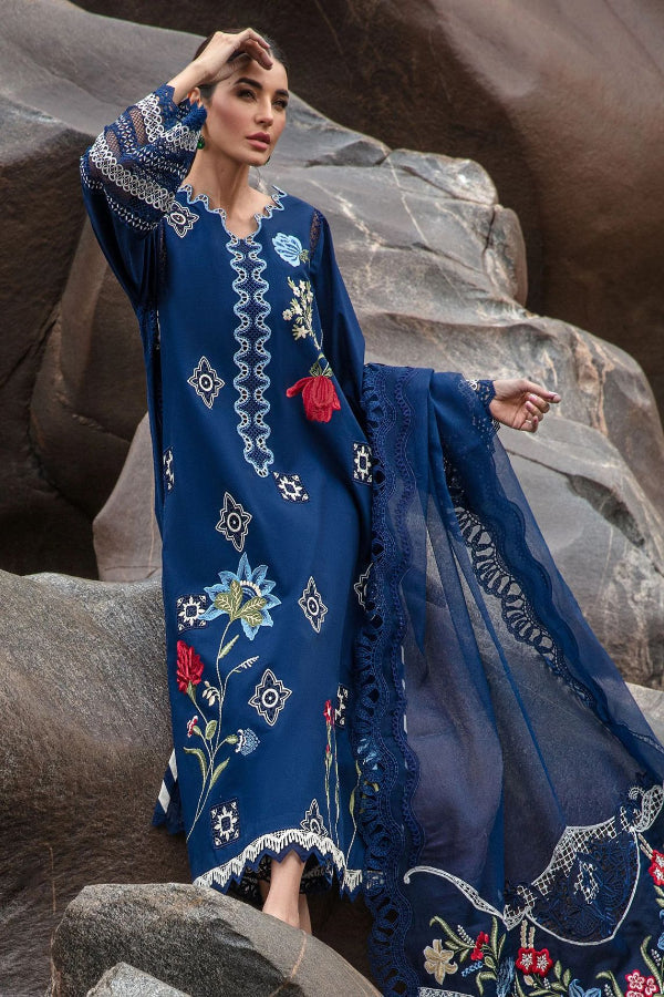 3 Piece Stitched Luxury Lawn Suit - Ready To Wear
