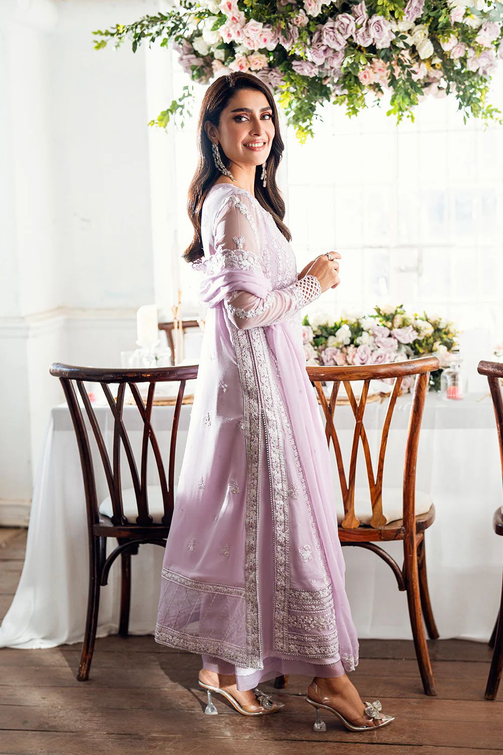 3 Piece Stitched Chiffon Embroidery Suit - Ready To Wear