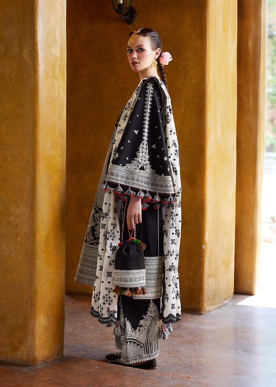 3 Piece Stitched Embroidered Lawn Suit - Ready To Wear