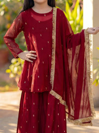 ROHA - MAROON PEPLUM SET