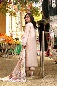 03-Piece Embroidered Lawn Suit With Silk Dupatta | Ready To Wear