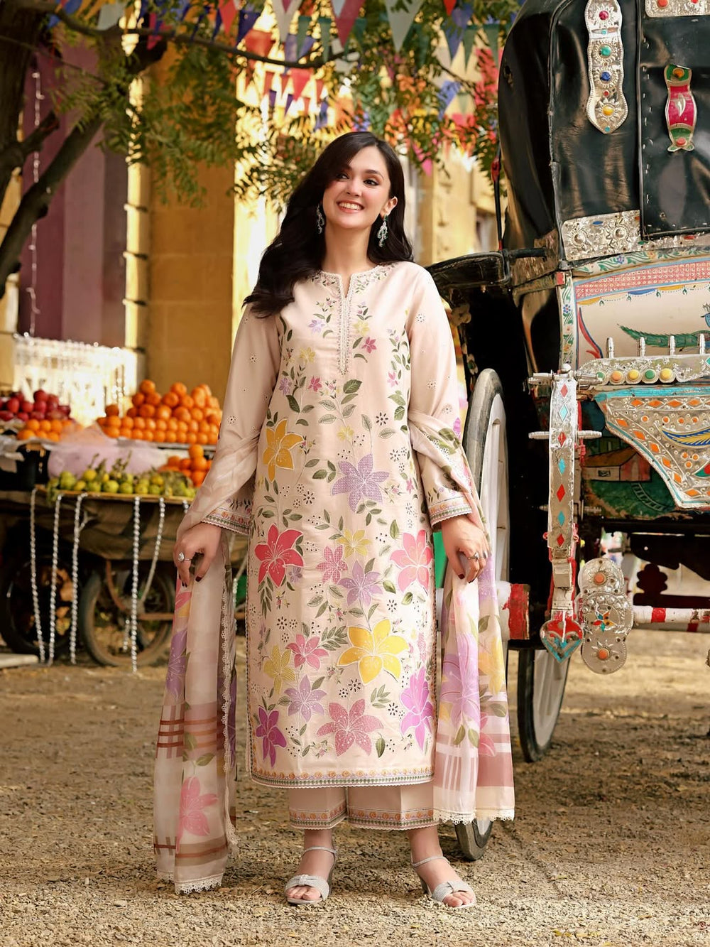 03-Piece Lawn Suit With Chikankari Embroidery- Ready To Wear