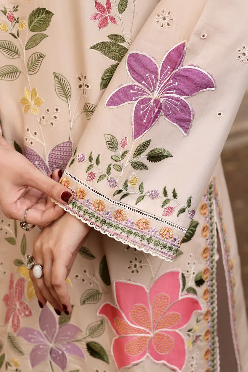03-Piece Lawn Suit With Chikankari Embroidery- Ready To Wear