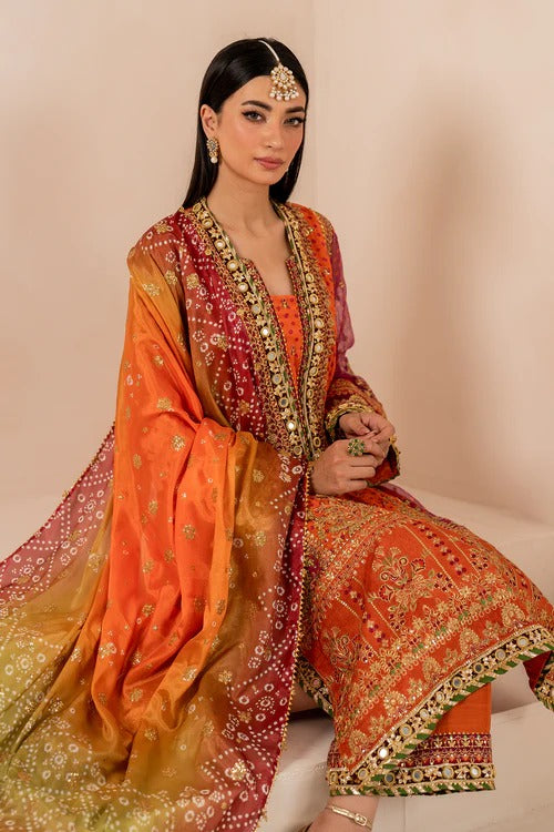 03-Piece Chiffon Suit With Embroidery - Ready To Wear