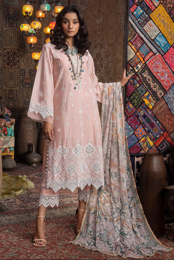 03-Piece Lawn Suit With Embroidery - Ready To Wear