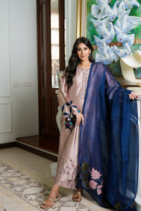 03-Piece Shamoz Silk Suit - Ready To Wear