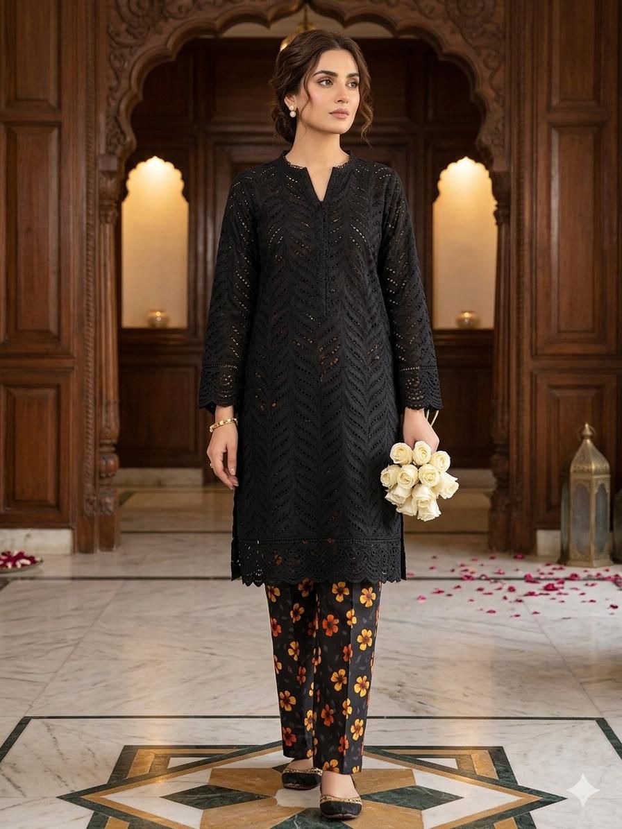 02-Piece Chikankari Lawn Outfit | Ready To Wear