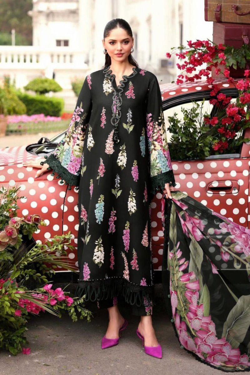 03-Piece Printed Lawn Suit With Chiffon Dupatta | Ready To Wear
