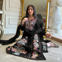 3 Piece Stitched Embroidered Lawn Frock - Ready To Wear