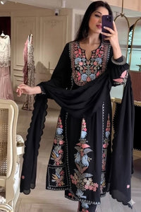 3 Piece Stitched Embroidered Lawn Frock - Ready To Wear